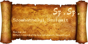 Szombathelyi Szulamit névjegykártya